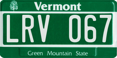 VT license plate LRV067