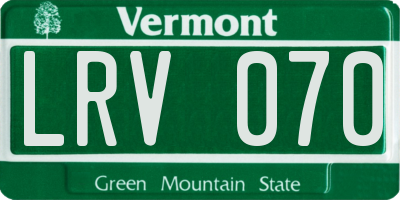 VT license plate LRV070