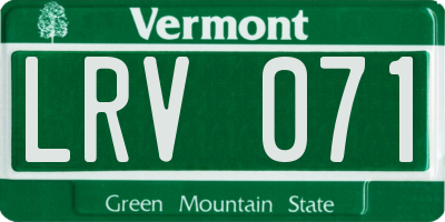 VT license plate LRV071