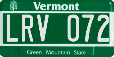 VT license plate LRV072