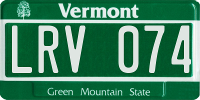 VT license plate LRV074