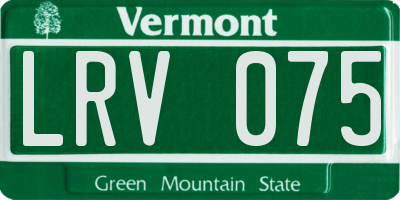 VT license plate LRV075
