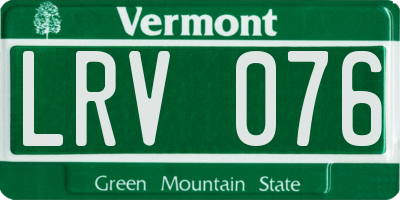 VT license plate LRV076