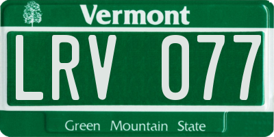 VT license plate LRV077