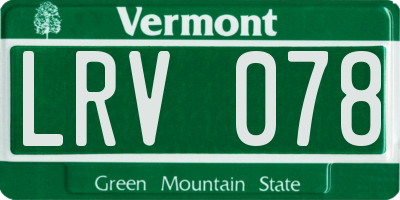 VT license plate LRV078