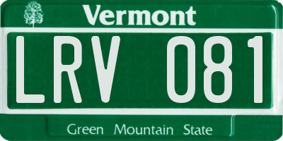 VT license plate LRV081