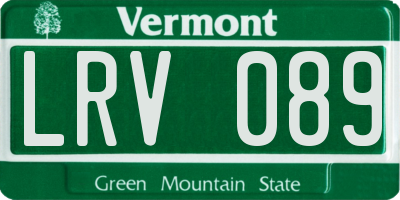 VT license plate LRV089