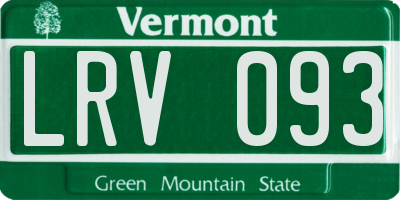 VT license plate LRV093