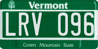 VT license plate LRV096