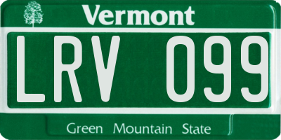 VT license plate LRV099