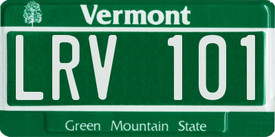 VT license plate LRV101