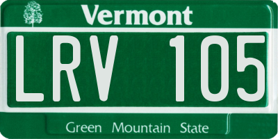 VT license plate LRV105