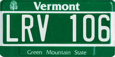 VT license plate LRV106