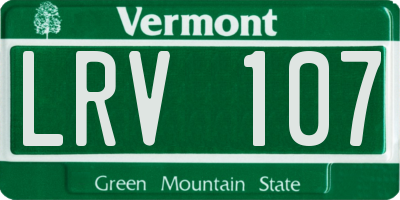 VT license plate LRV107