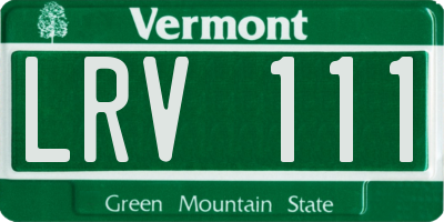 VT license plate LRV111