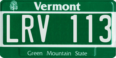 VT license plate LRV113