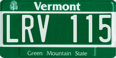 VT license plate LRV115