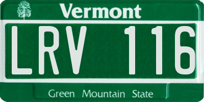 VT license plate LRV116