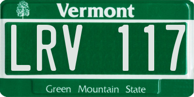 VT license plate LRV117