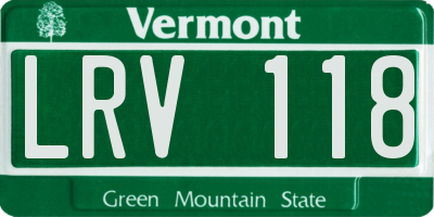 VT license plate LRV118
