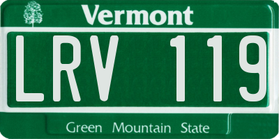 VT license plate LRV119