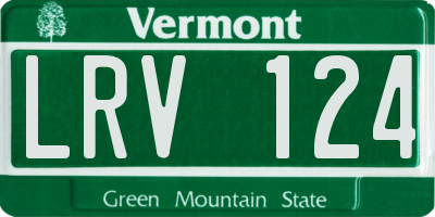 VT license plate LRV124