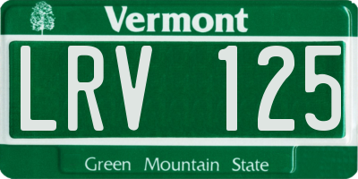 VT license plate LRV125