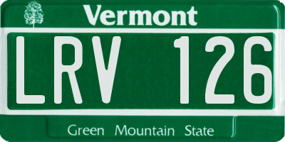 VT license plate LRV126