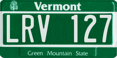 VT license plate LRV127