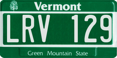 VT license plate LRV129