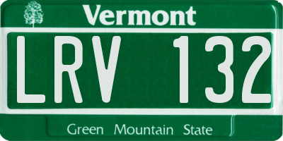 VT license plate LRV132