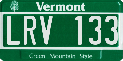 VT license plate LRV133
