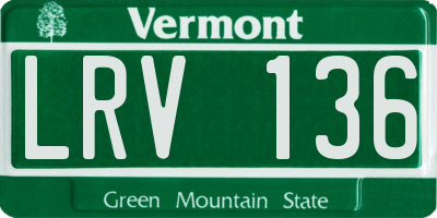 VT license plate LRV136