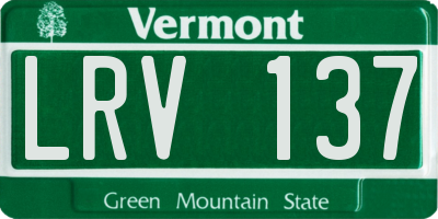 VT license plate LRV137