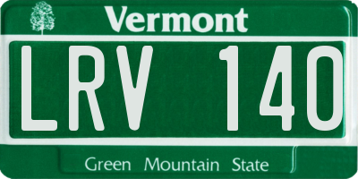 VT license plate LRV140