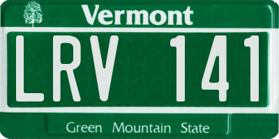 VT license plate LRV141
