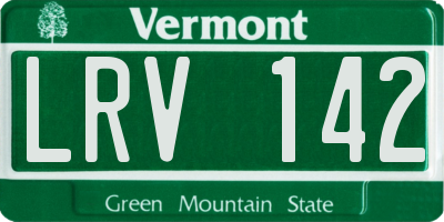 VT license plate LRV142