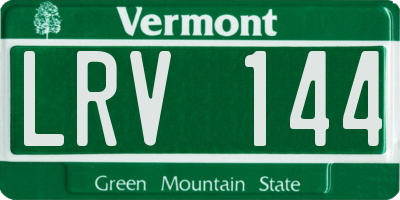 VT license plate LRV144