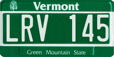 VT license plate LRV145