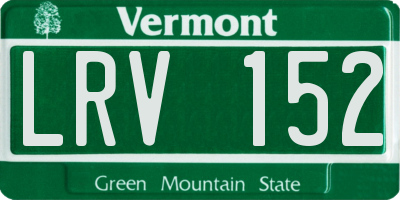 VT license plate LRV152