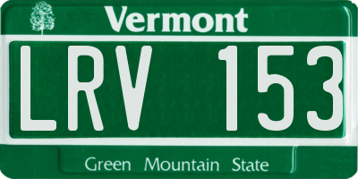 VT license plate LRV153