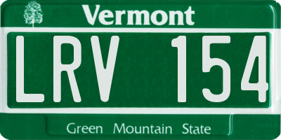 VT license plate LRV154