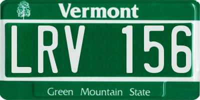 VT license plate LRV156