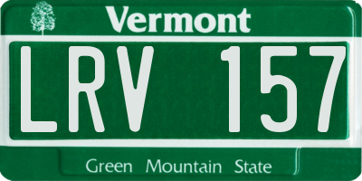 VT license plate LRV157
