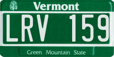 VT license plate LRV159
