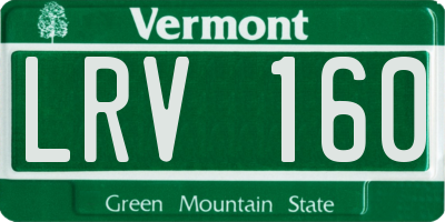 VT license plate LRV160