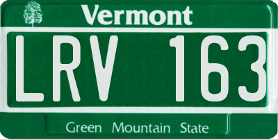 VT license plate LRV163