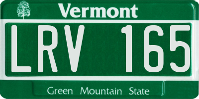 VT license plate LRV165
