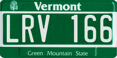 VT license plate LRV166