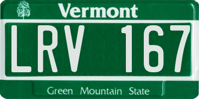 VT license plate LRV167